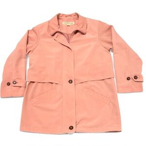 Vintage 90s/Y2K London Fog Pink-Mauve Car Coat / Barn-Style Raincoat
Size: Small
